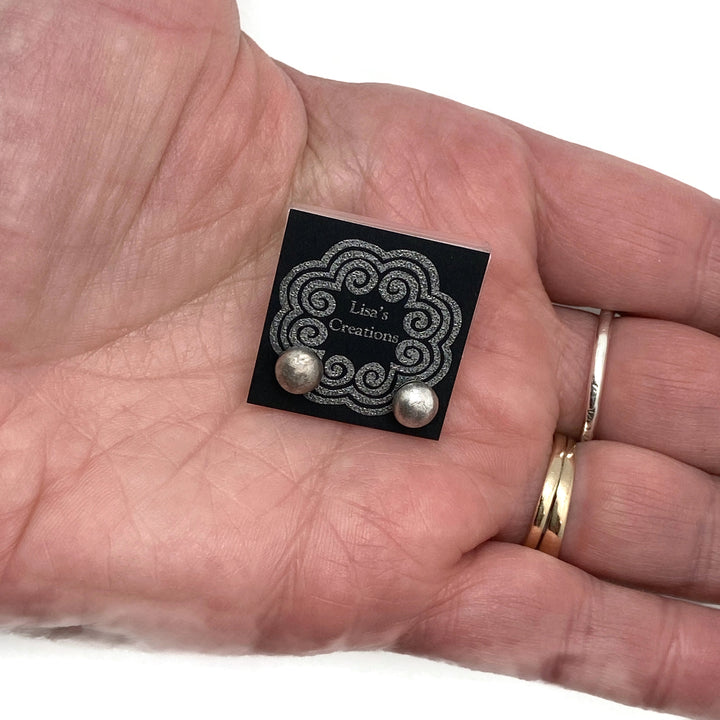 Silver Pebble Post Earrings