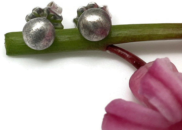 Silver Pebble Post Earrings