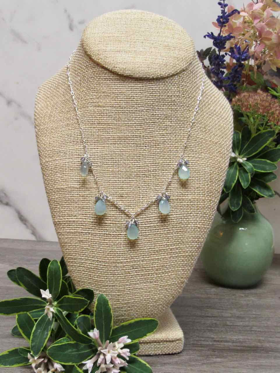 Chalcedony Drop Necklace