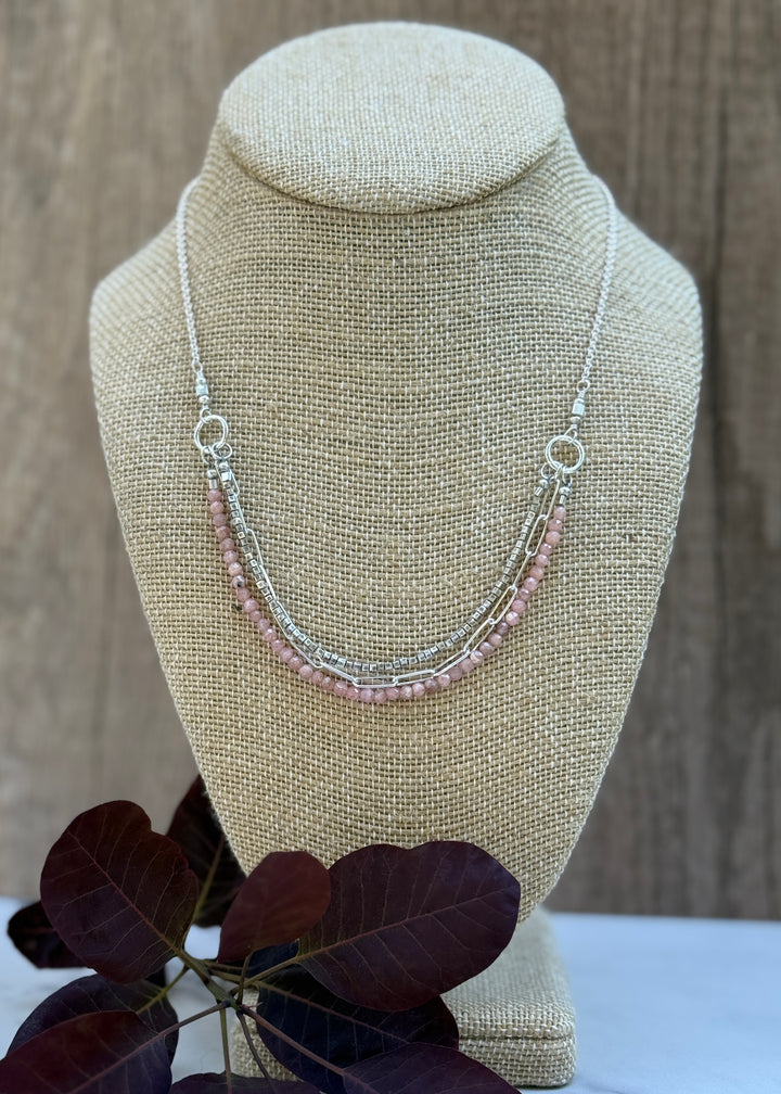 Draped Rhodochrosite Necklace