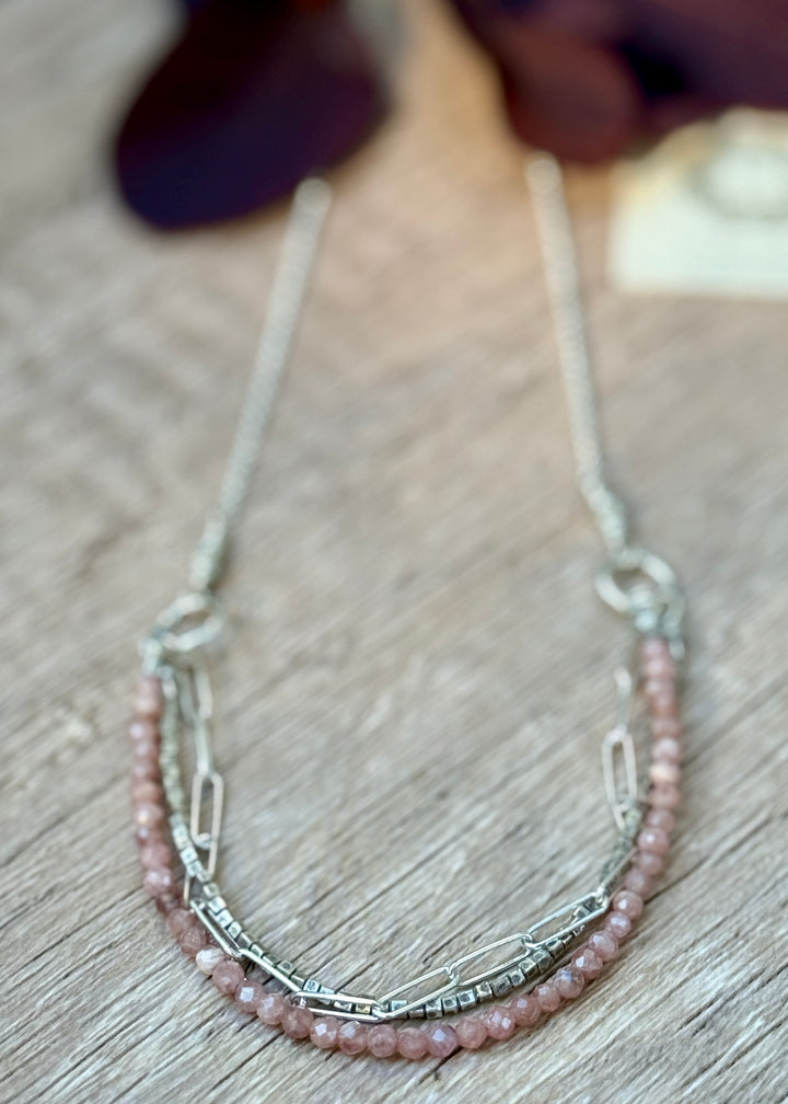 Draped Rhodochrosite Necklace