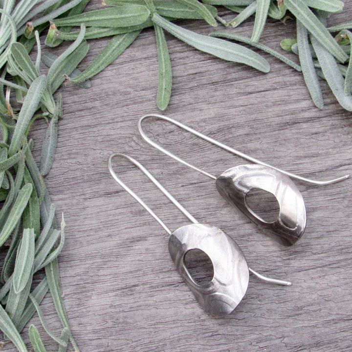 Oval Window Drop Earrings