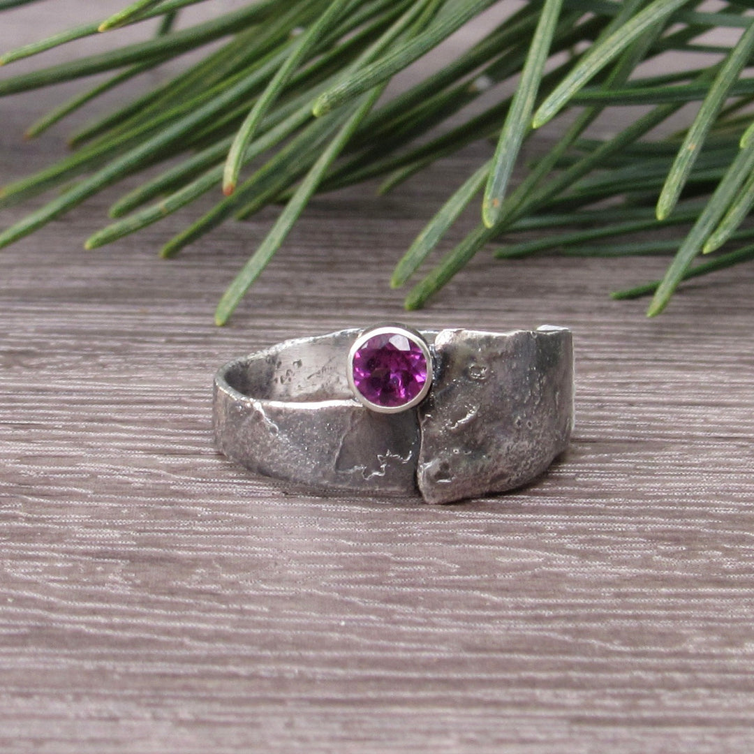 Rhodolite Garnet Organic Ring