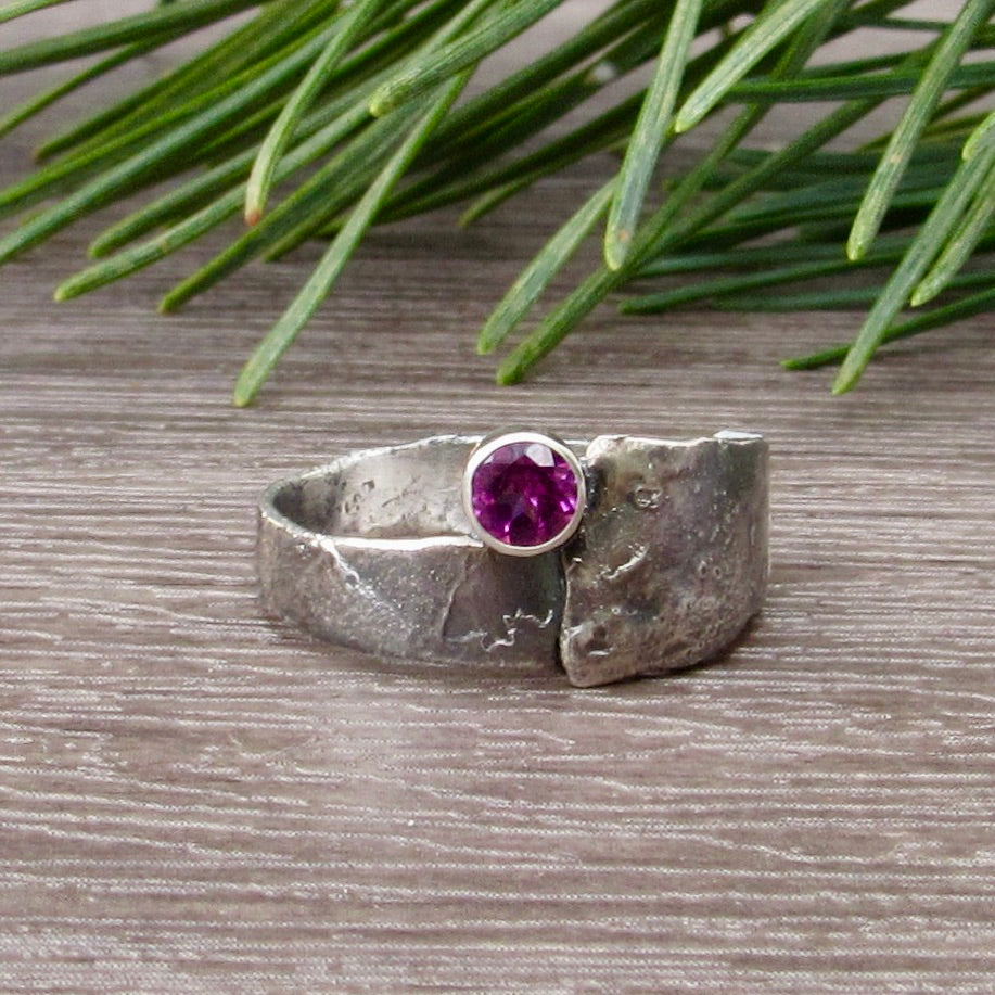 Rhodolite Garnet Organic Ring