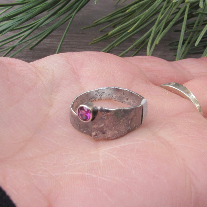 Rhodolite Garnet Organic Ring