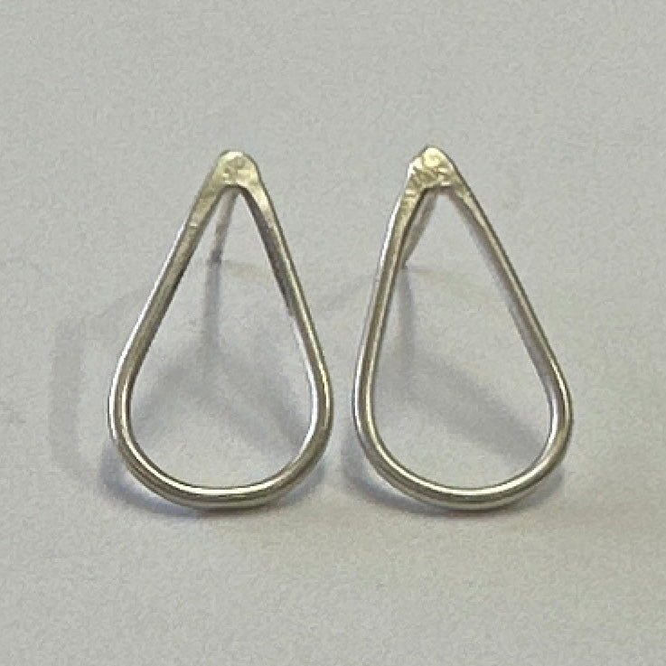 Silver Teardrop Post Earrings