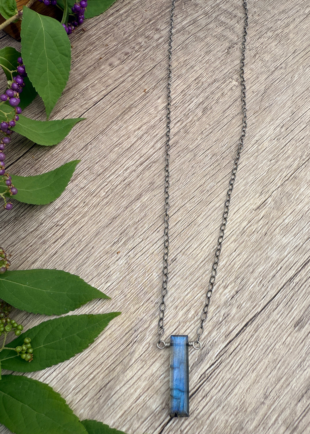 Labradorite Rectangle Necklace