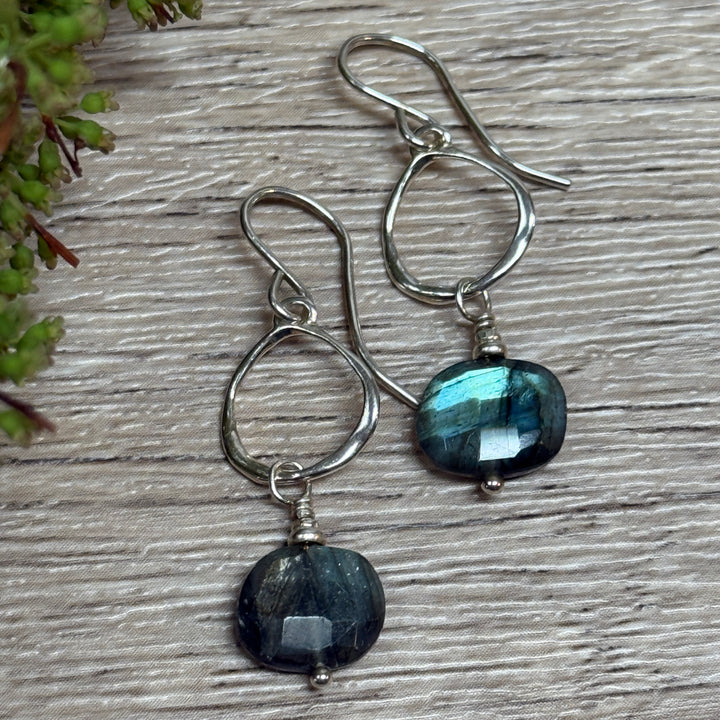 Labradorite Loop Earrings