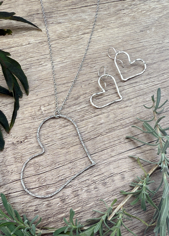 Heart Necklace and Earrings Set