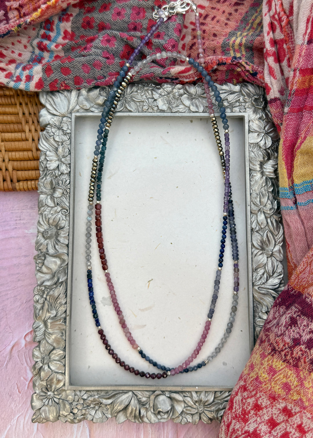 Gem Rows Wrap Necklace