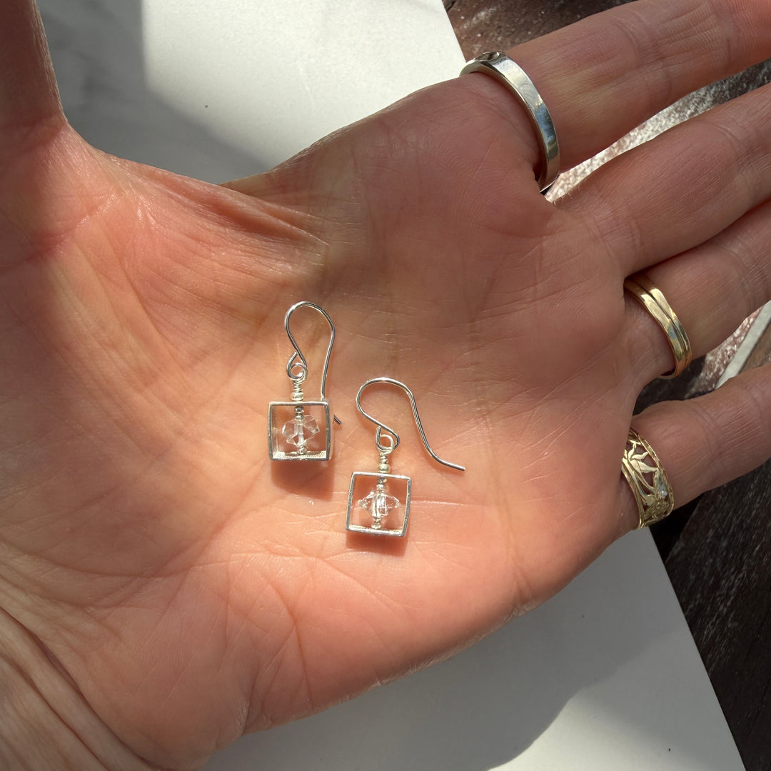 Herkimer Diamond Square Earrings
