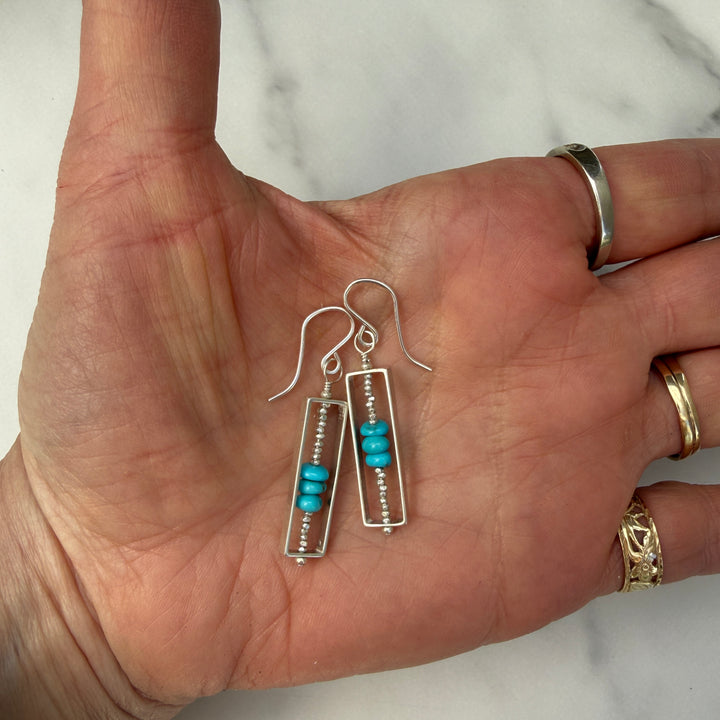 Prince Turquoise Long Rectangle Earrings