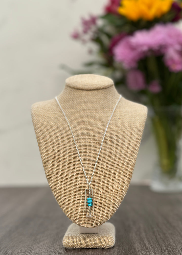 Prince Turquoise Small Rectangle Necklace