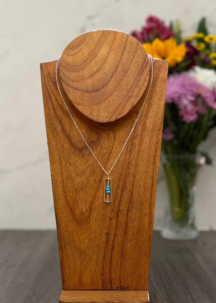 Prince Turquoise Small Rectangle Necklace
