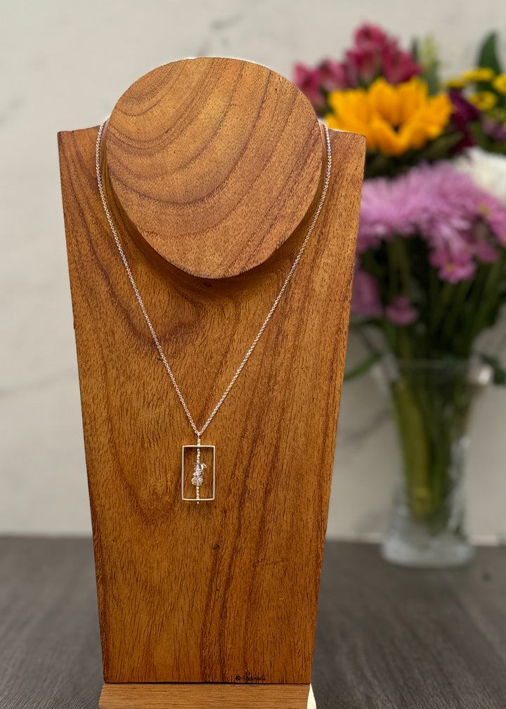 Herkimer Diamond Medium Rectangle Necklace