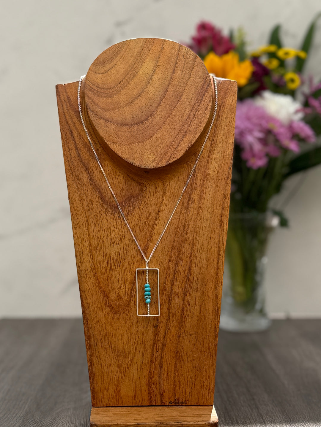 Prince Turquoise Large Rectangle Necklace