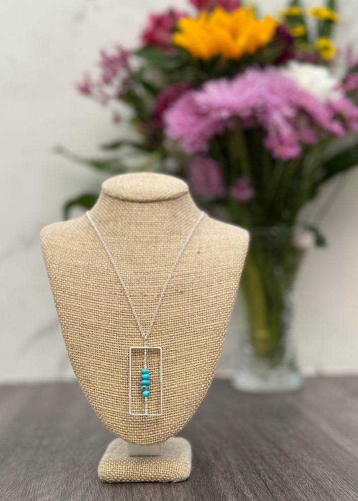 Prince Turquoise Large Rectangle Necklace