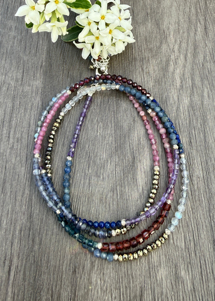 Gem Rows Wrap Necklace