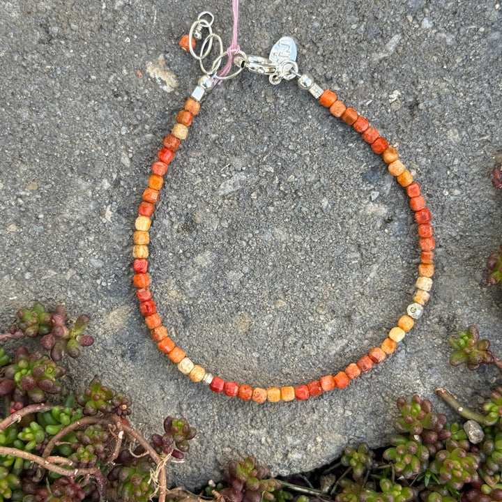Fossil Coral Cube Bracelet