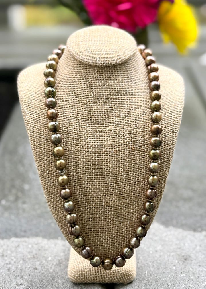 Olive Green Pearl Necklace