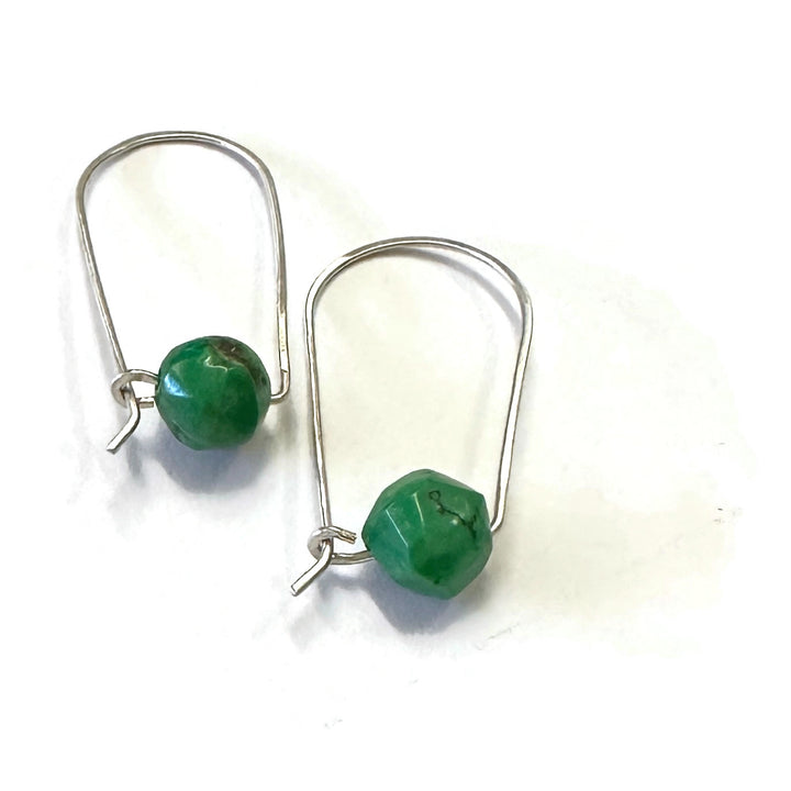 Green Turquoise Loop Earrings