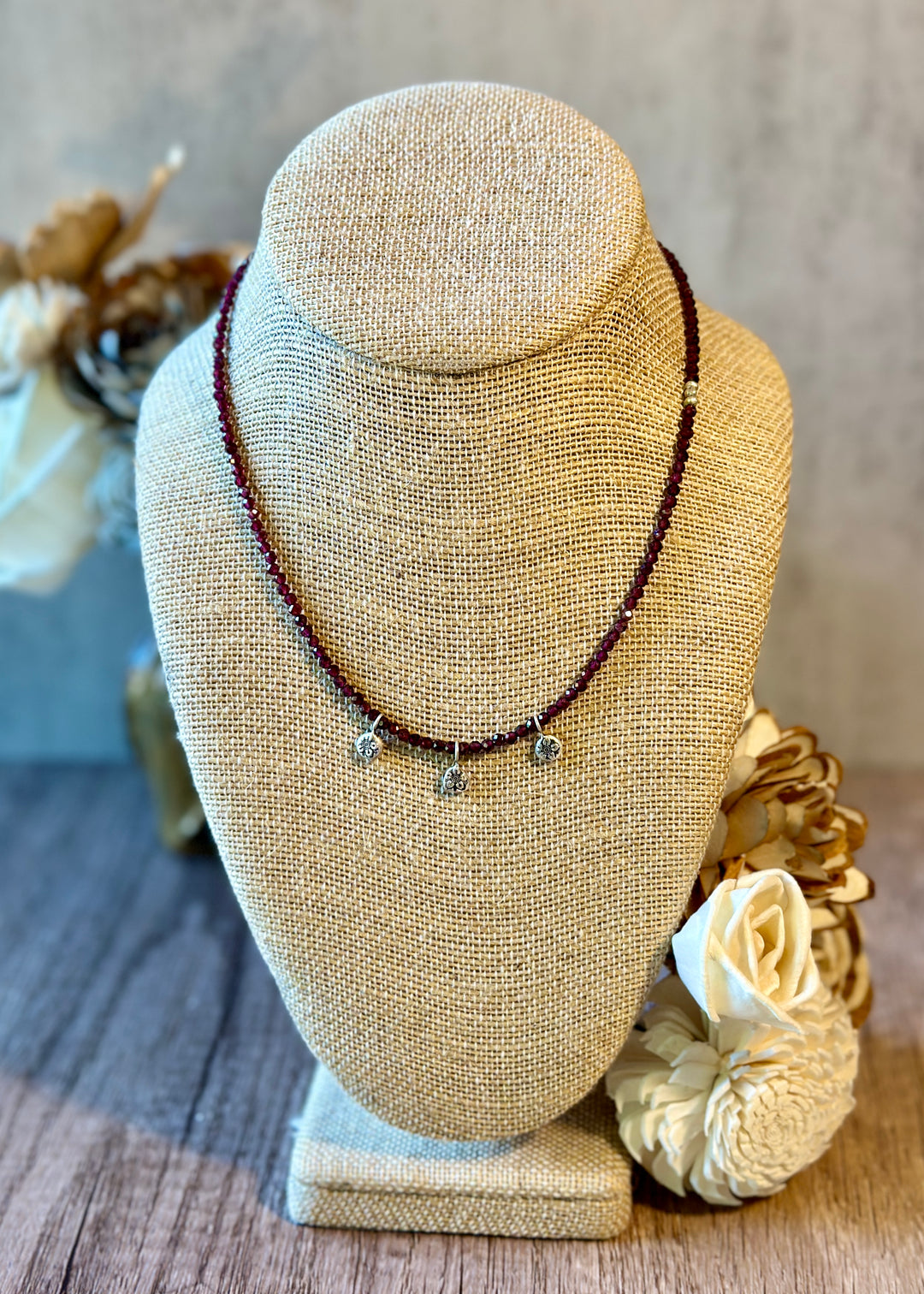 Garnet Triplet Necklace