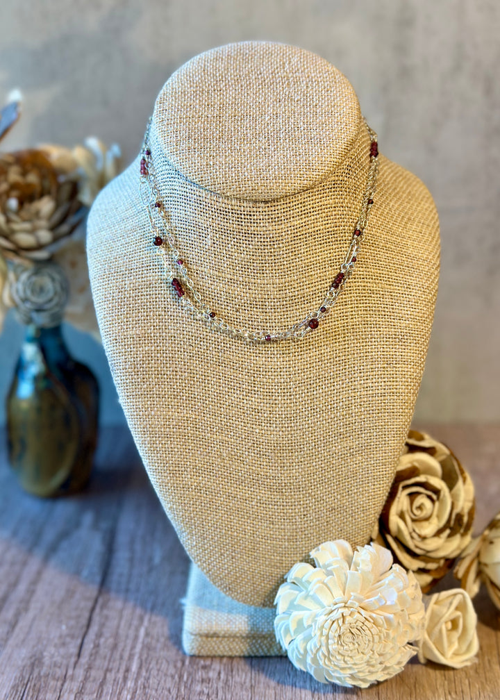 Garnet Wrap Bracelet Necklace