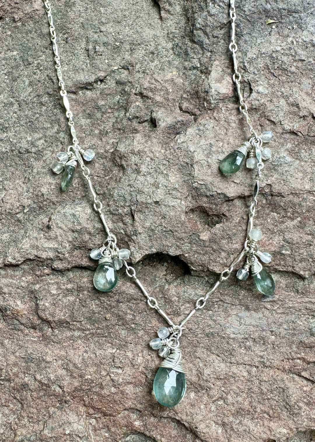 Moss Aqua Drop Necklace