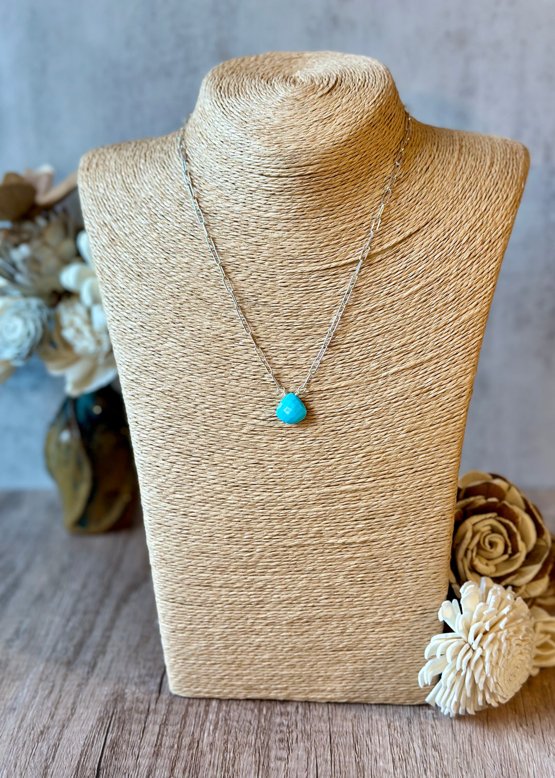 Turquoise Paperclip Necklace