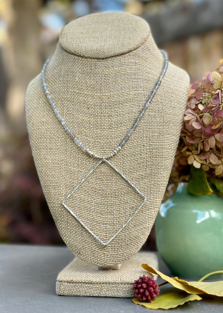 Labradorite Square Necklace