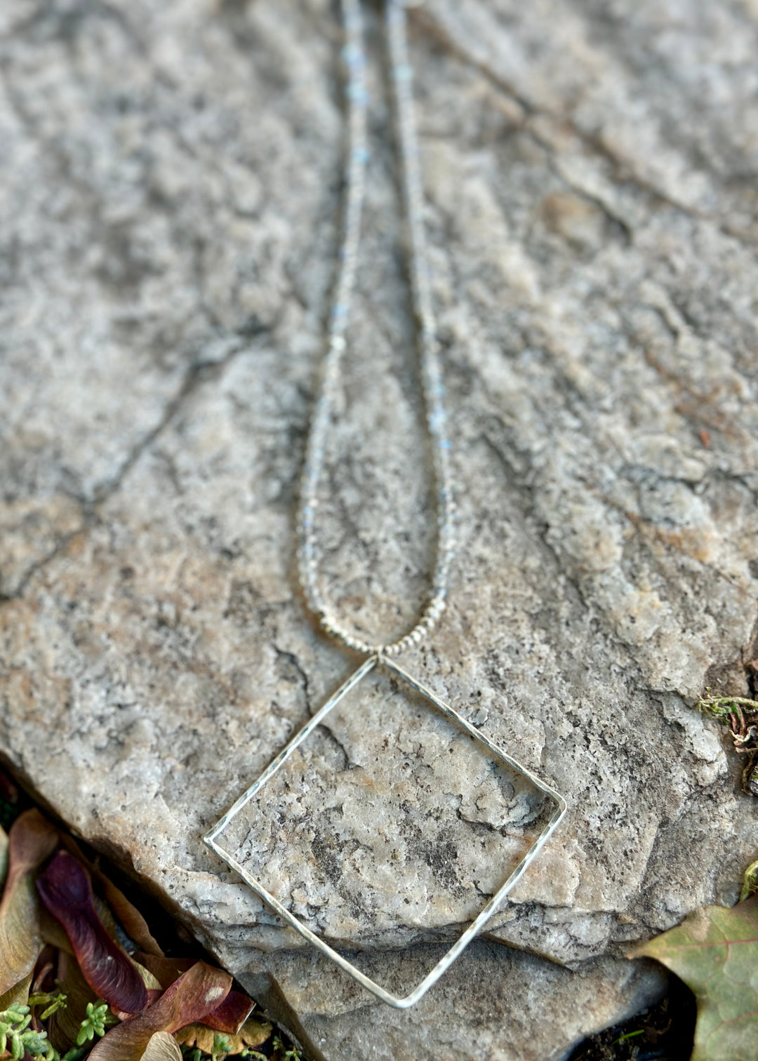 Labradorite Square Necklace