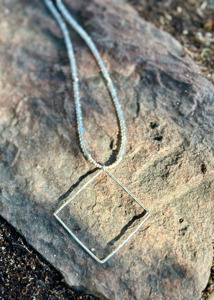 Labradorite Square Necklace