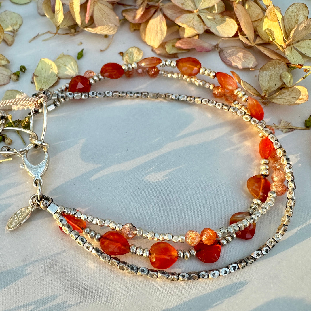 Carnelian Triplet Bracelets