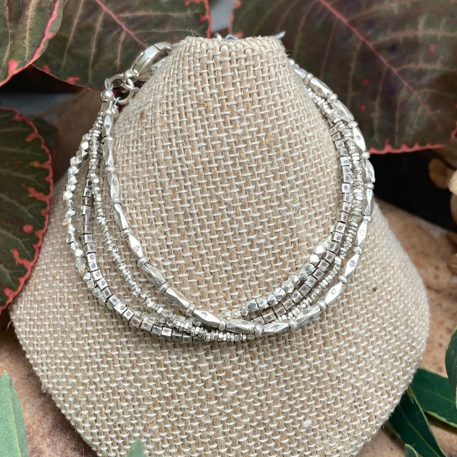 Silver Bracelet and Earrings Set