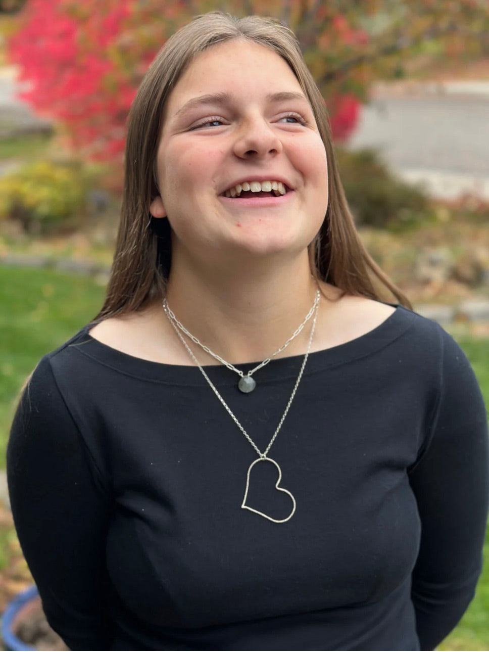 Heart Necklace and Earrings Set