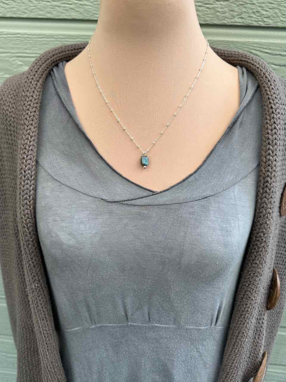 Labradorite Charm Necklace