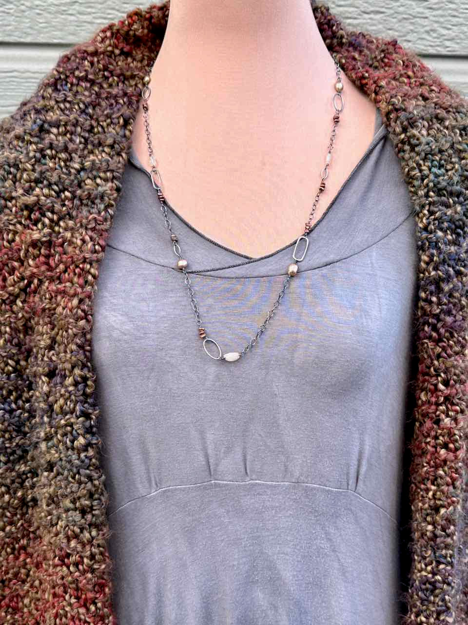 Pearl and Opal Linked Necklace