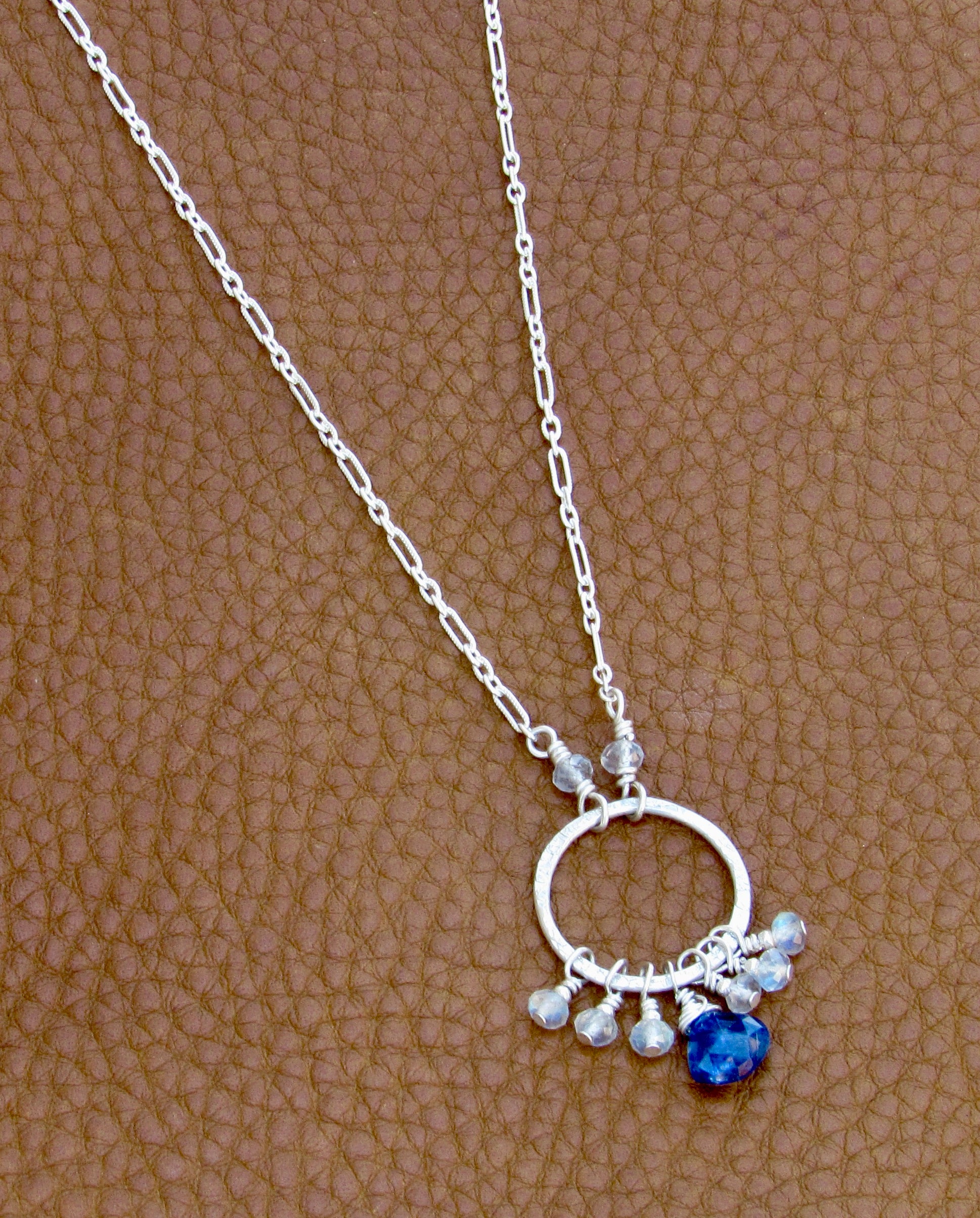 Gemstone Circle Fringe Necklace