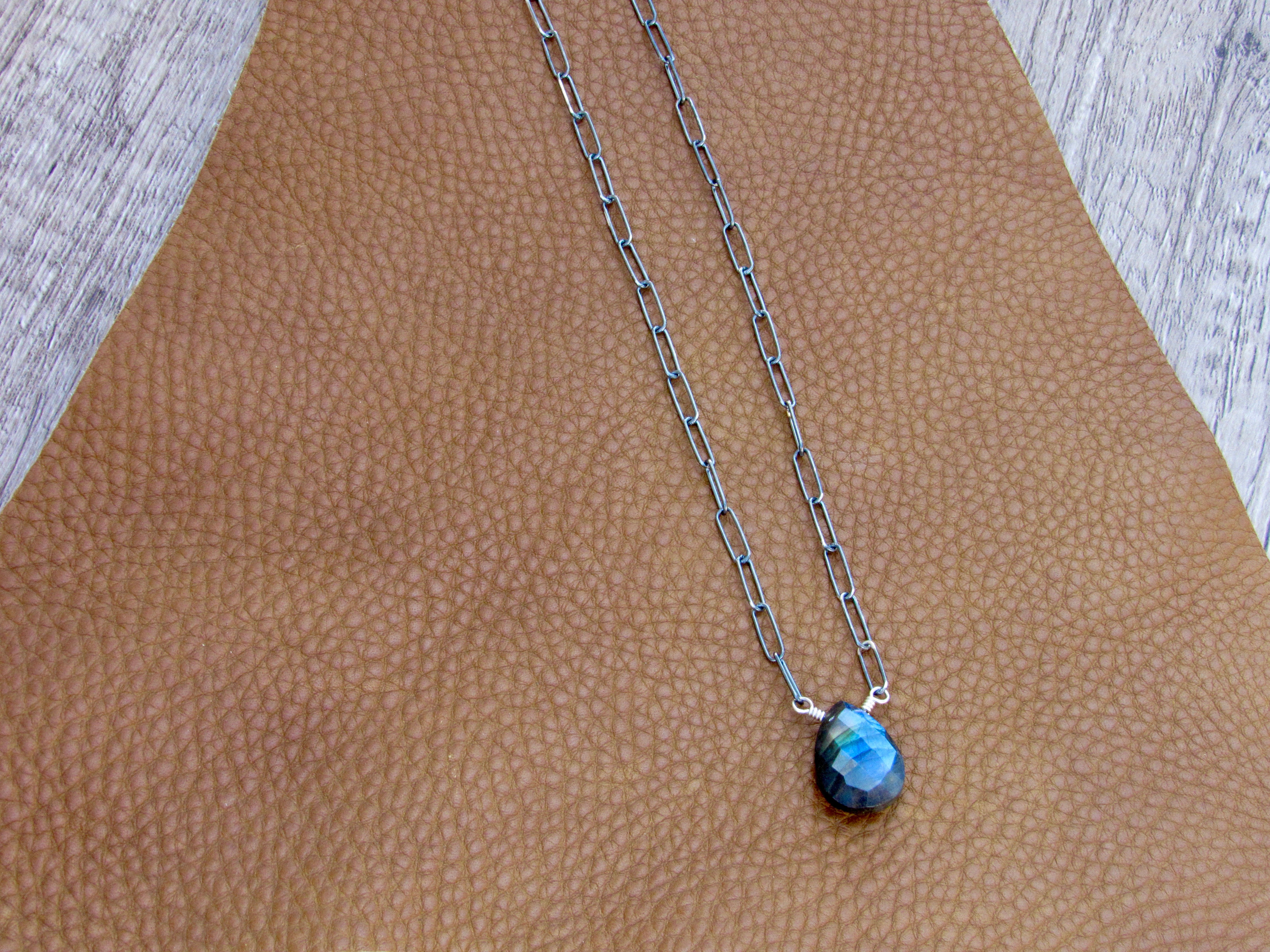 Paperclip Gemstone Necklace