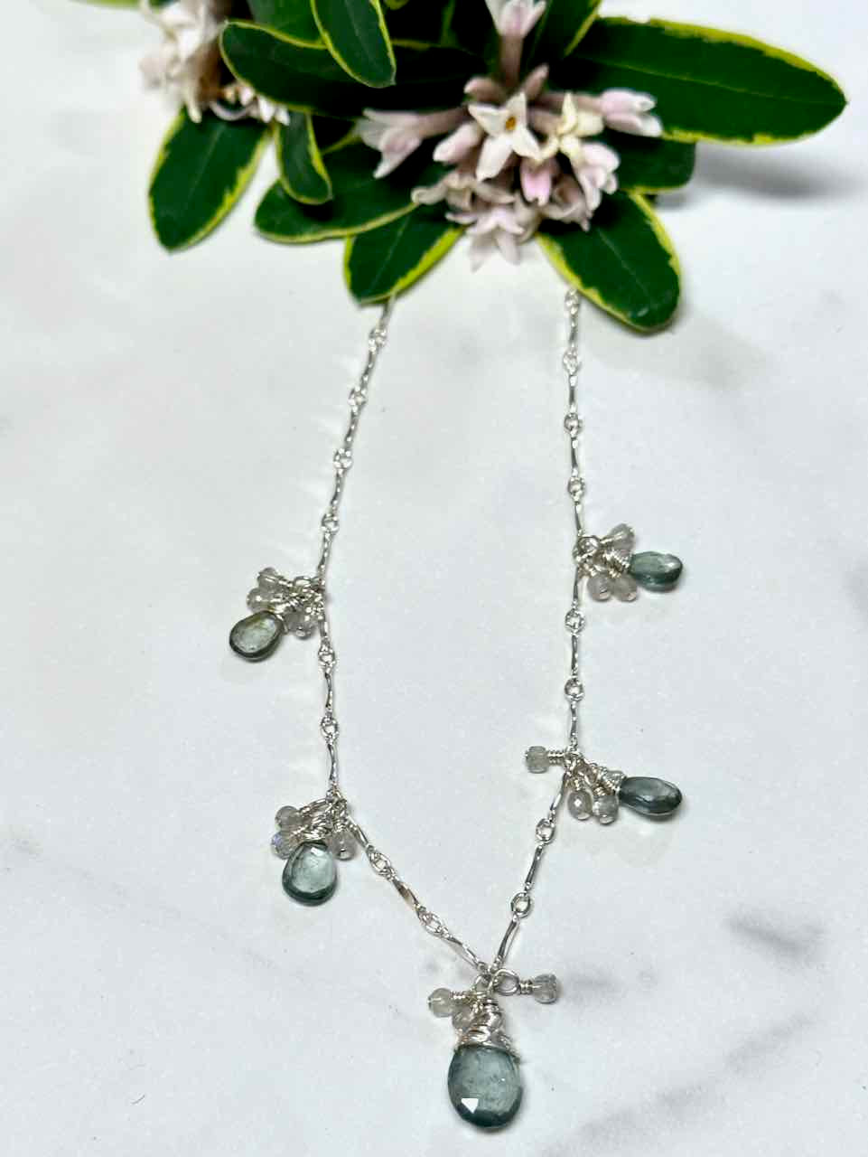 Moss Aqua Drop Necklace