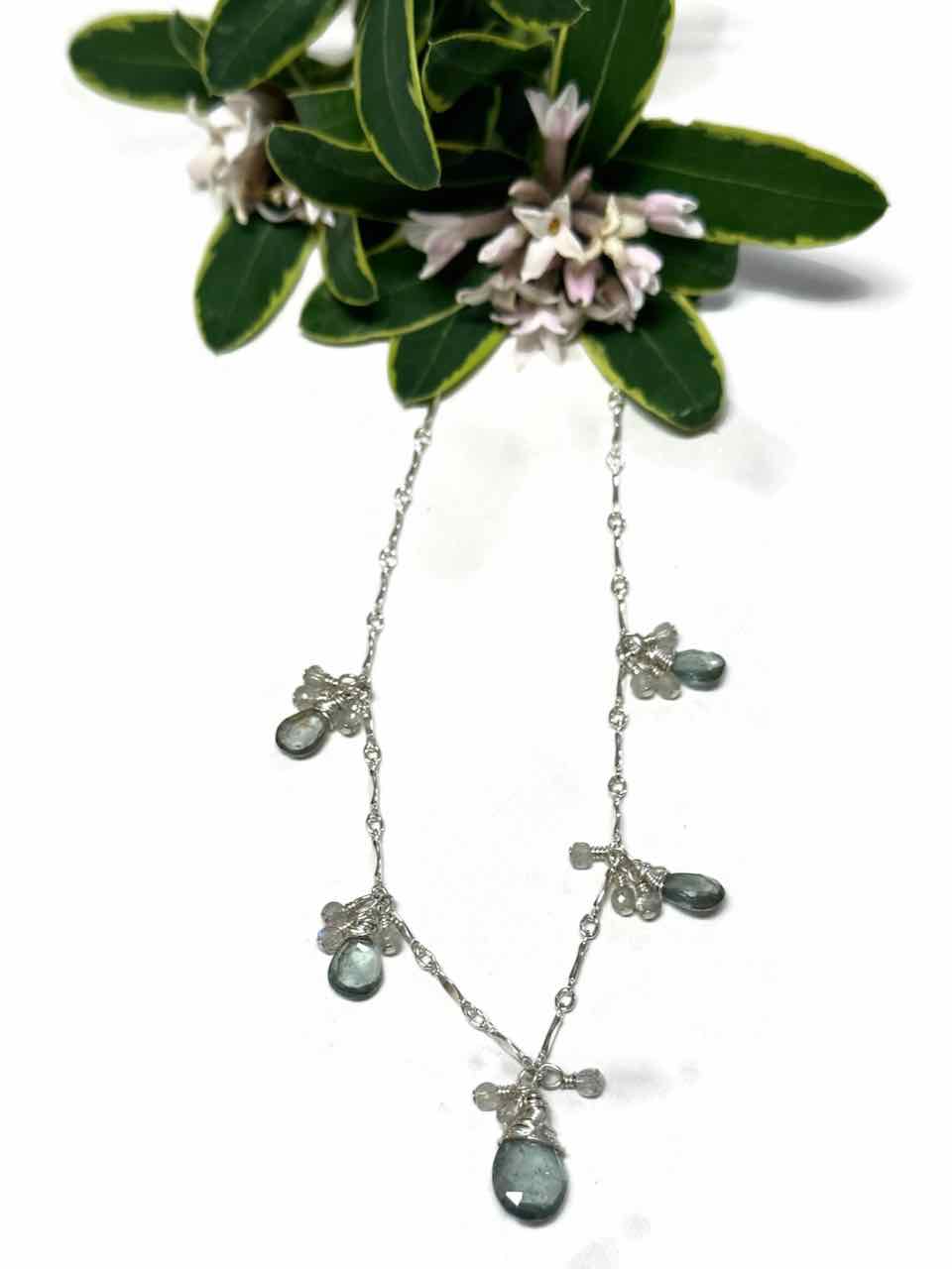 Moss Aqua Drop Necklace