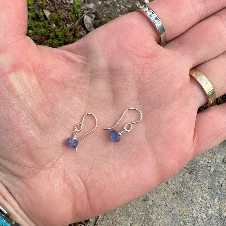 Tiny Stone Nugget Earrings