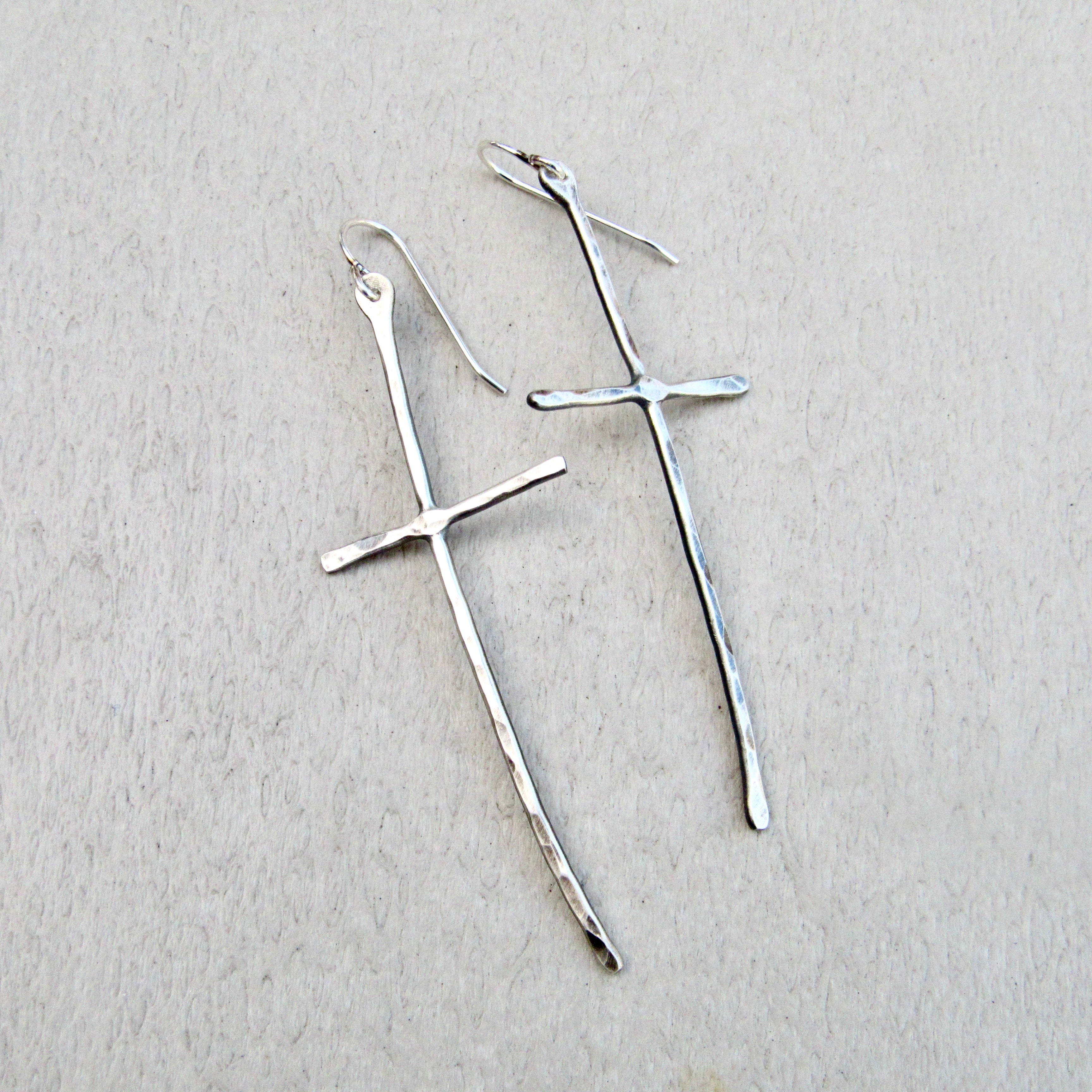 Rustic Cross Earrings in Multiple Sizes