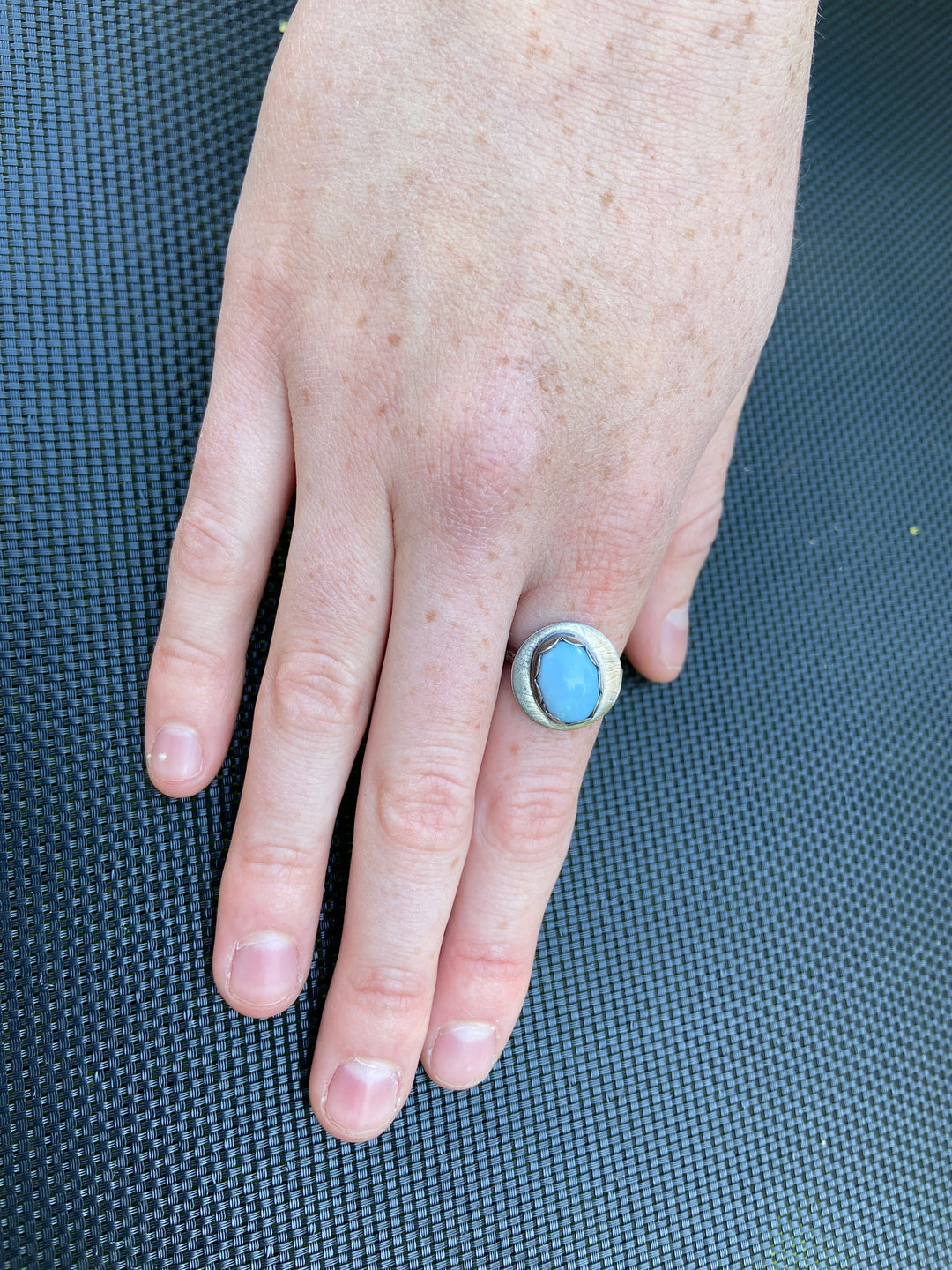 Petite Blue Opal Ring