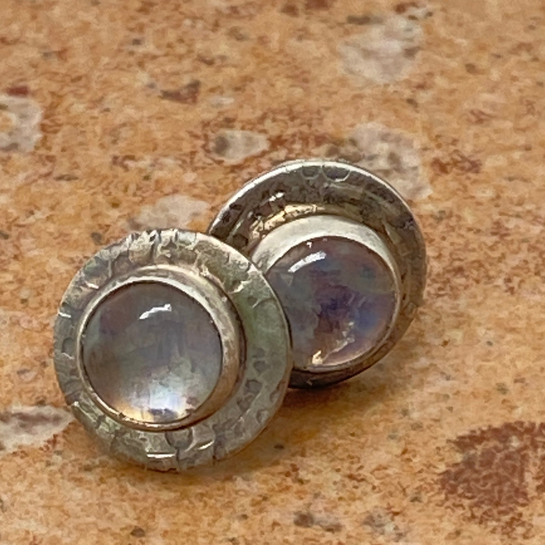 Textured Circle Post Earrings