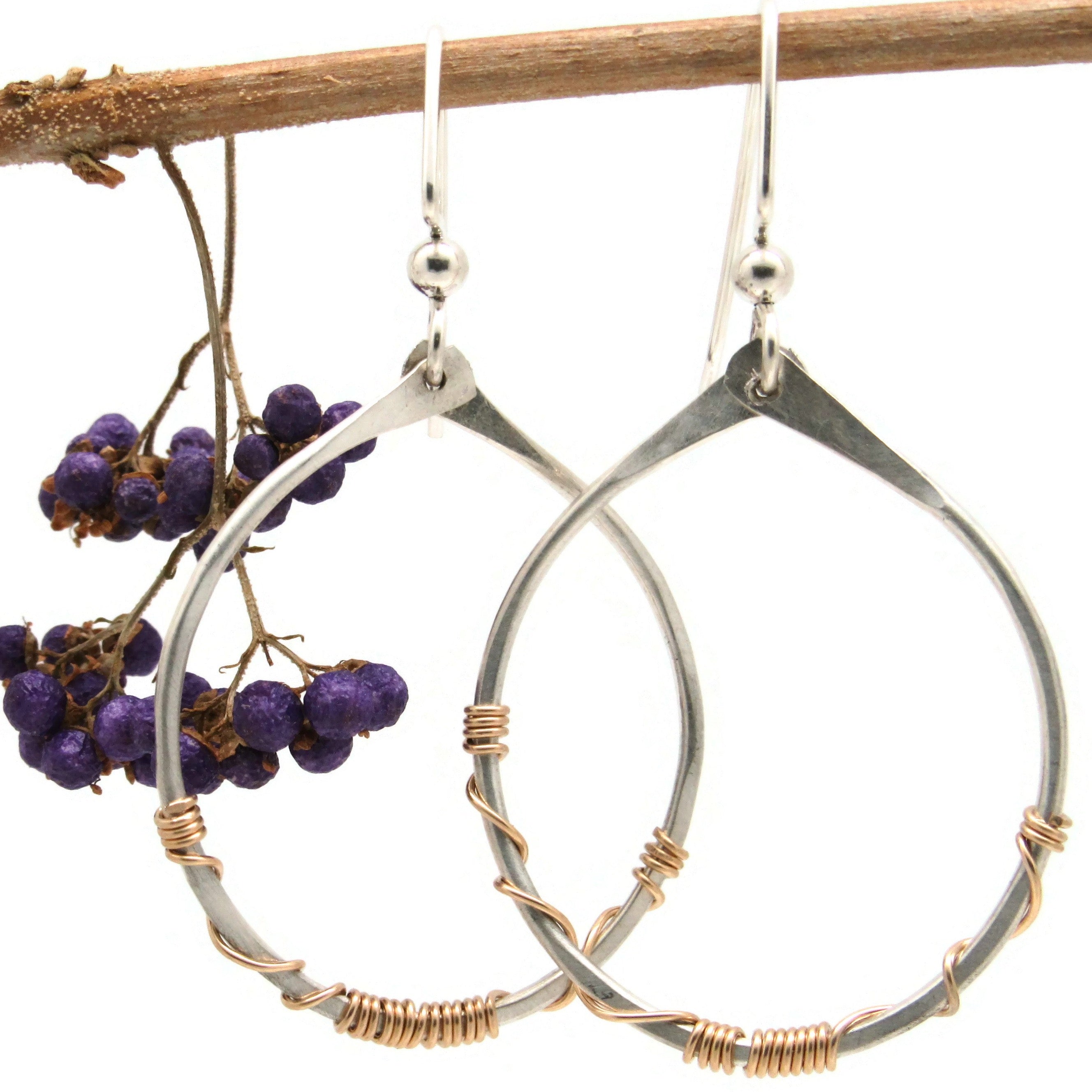 Gold Wrapped Hoop Earrings in Two Sizes