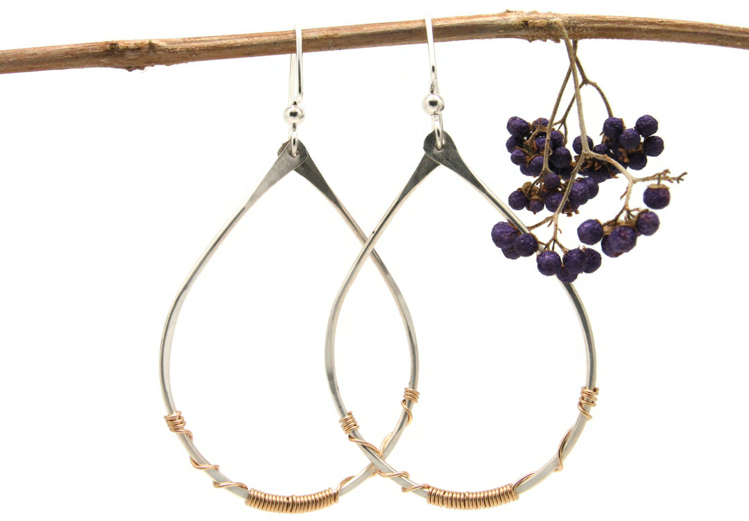 Gold Wrapped Hoop Earrings in Two Sizes