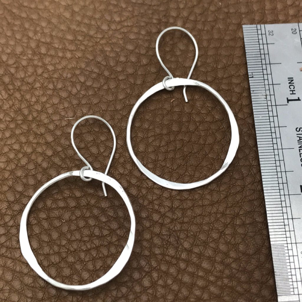 Flattened Hoop Earrings in Three Sizes