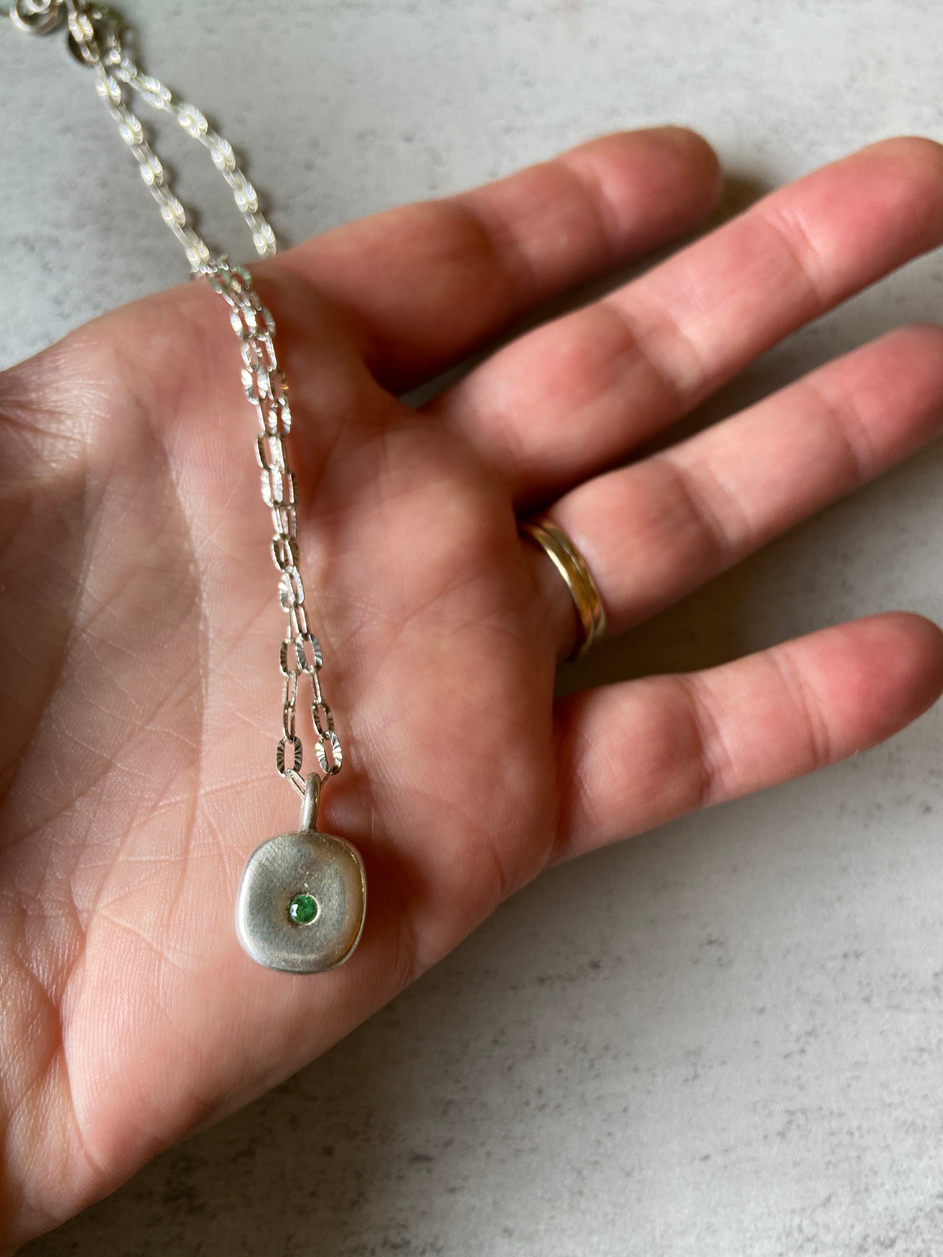 Emerald Green Tvasorite Garnet Pendant Necklaces