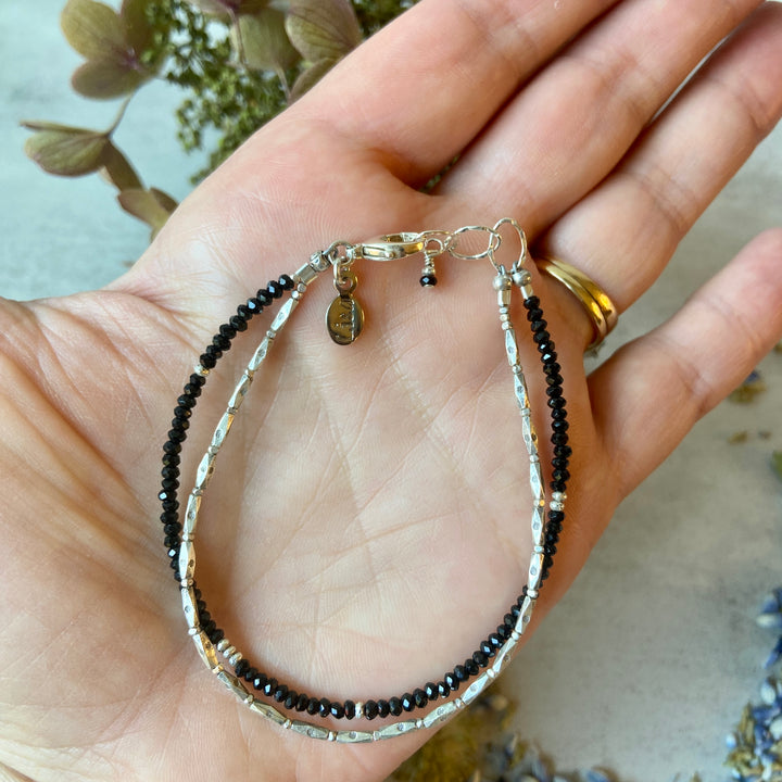 Black Spinel Double Bracelet